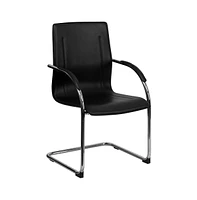 4 Pack Vinyl Side Reception Chair With Chrome Sled Base