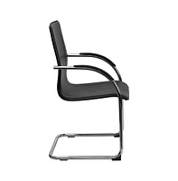 Vinyl Side Reception Chair With Chrome Sled Base