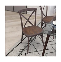 Merrick Lane Bardstown X-Back Bistro Style Wooden High Back Dining Chair