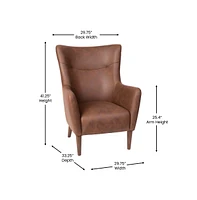 Merrick Lane Regal Traditional Wingback Accent Chair, Upholstery And Wooden Frame Legs