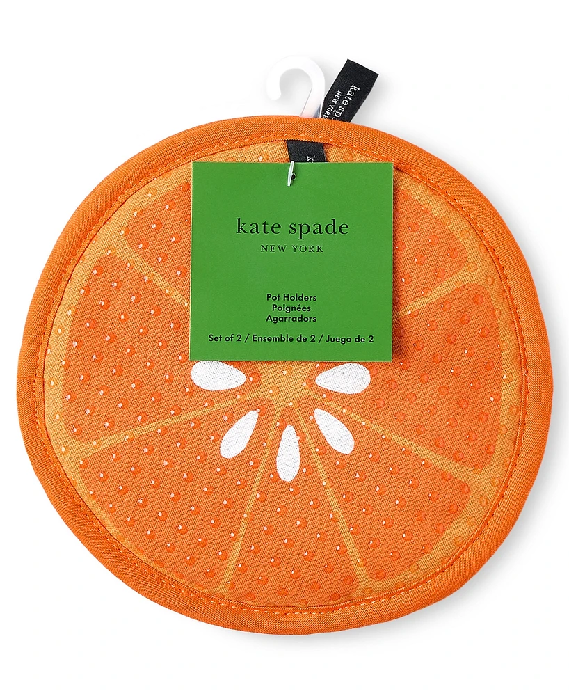Kate Spade New York Squeeze the Day and Spring Gingham Pot Holder 2-Pack