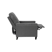 Renza Transitional Pushback Recliner With Pillow Style Back And Accent Nail Trim - Manual