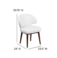 Emma+Oliver Side Reception Chair With Walnut Legs