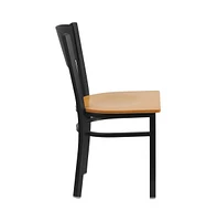 Emma+Oliver Circle Back Metal Restaurant Dining Chair