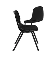 Padded Ergonomic Shell Chair With Right Handed Flip-Up Tablet Arm