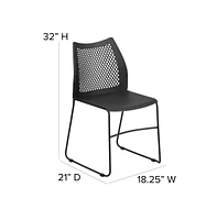 Home And Office Sled Base Stack Chair With Air-Vent Back - Guest