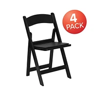 Emma+Oliver Set Of 4 800 Lb Weight Capacity Indoor/Outdoor Resin Folding Chairs