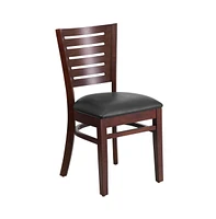 Emma+Oliver 2 Pack Slat Back Wooden Restaurant Chair