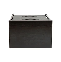 Emma+Oliver 2 Drawer Storage Stand With Wood Top & Dark Fabric Pull Drawers