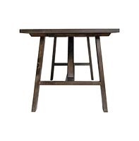 Mabel Farmhouse Trestle Coffee Table, Solid Wood Rustic Accent Table