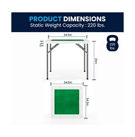 Emma+Oliver 34.5" Square 4-Player Folding Card Game Table With Playing Surface And Cup Holders