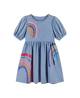 Andy & Evan Toddler Girls / Blue Puff-Sleeve Dress