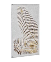 Rosemary Lane Gold Metal Relief Palm Leaf Wall Decor with Gold Detailing 23" x 1" x 31"