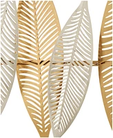 Rosemary Lane Gold Metal Leaf Metallic Wall Decor with Silver Accents, 2" x 32" x 13"