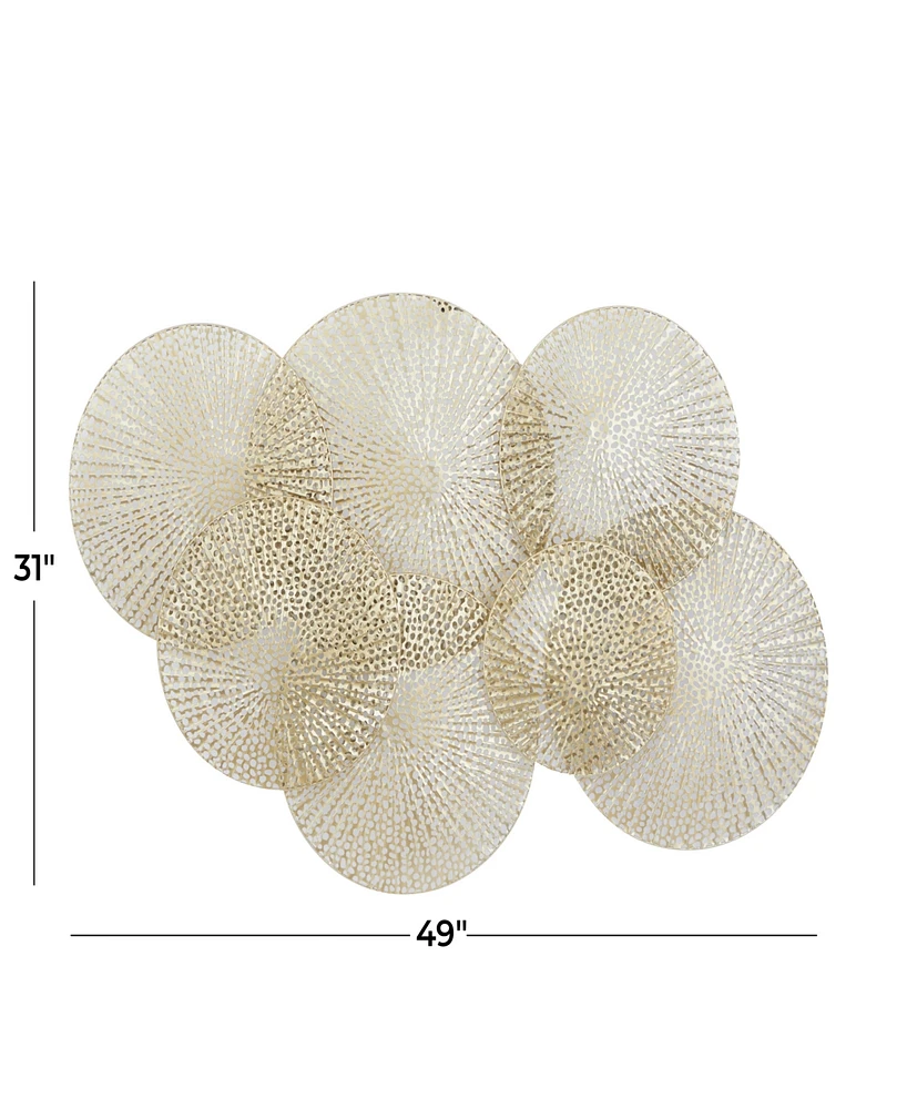 Rosemary Lane Gold Metal Plate Wall Decor with Perforated Design 49" x 2" x 31"
