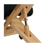 Emma+Oliver Mobile Wooden Ergonomic Kneeling Office Chair