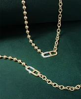 Audrey by Aurate Diamond Horizontal Link Two-Chain 18" Pendant Necklace (1/5 ct. t.w.) in Gold Vermeil, Created for Macy's