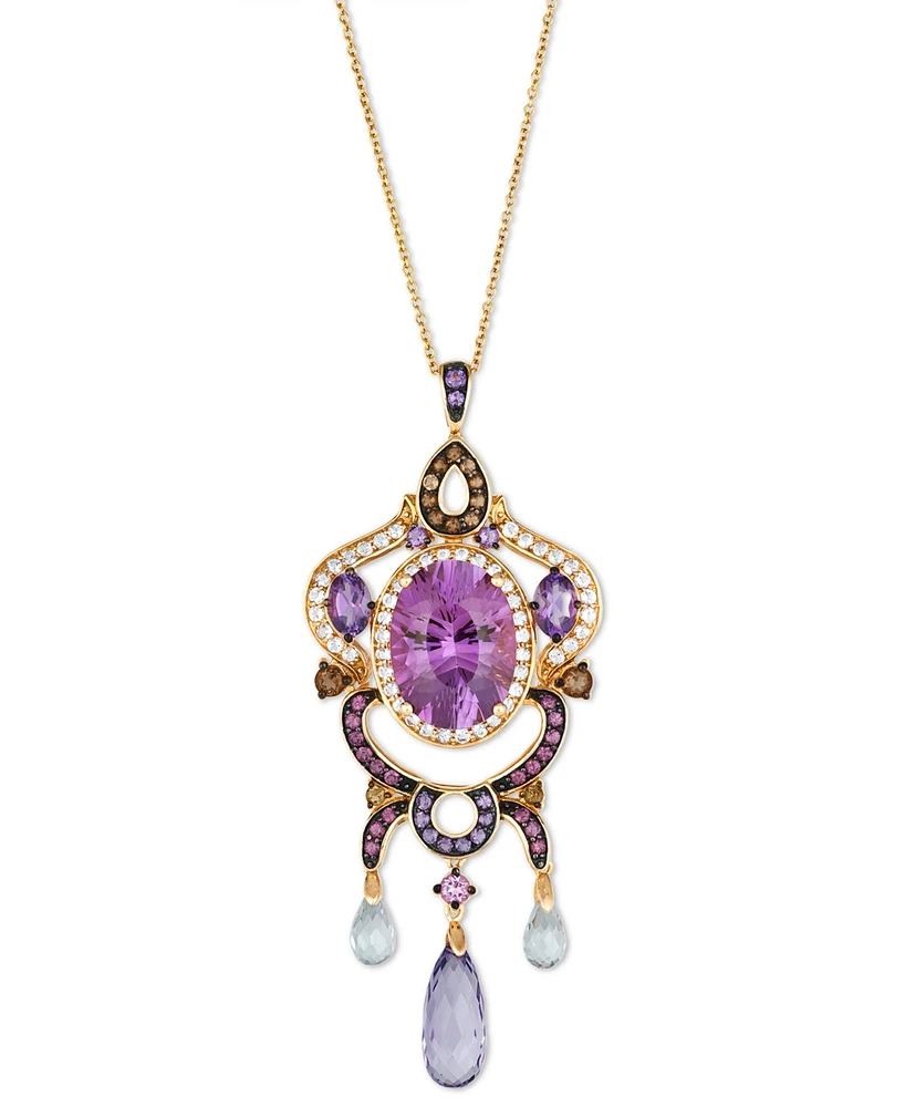 Le Vian Multi-Gemstone Artistic Cluster 18" Pendant Necklace (15