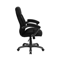 Emma+Oliver High Back Executive Ergonomic Office Chair With Silver Nylon Base And Arms