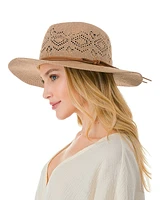 Marcus Adler Women's Packable Panama Hat with Suede Trim