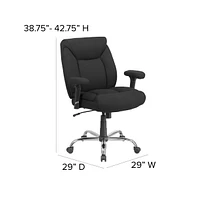 Emma+Oliver 400 Lb. Big & Tall Mid-Back Deep Tufted Ergonomic Task Office Chair & Arms