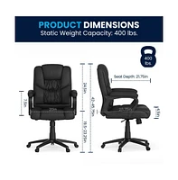 Emma+Oliver Big & Tall 400 Lb. Rated Leathersoft Office Chair - Desk