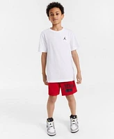 Jordan Big Boys Jumpman Air Embroidery T Shirt Mesh Logo Shorts