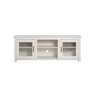 Merrick Lane Galena Traditional Full Glass Door 65" Tv Stand For Up To 80" Tvs