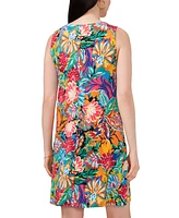 Msk Petite Printed Three-Ring Sleeveless Shift Dress