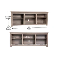 Merrick Lane Fincastle 6 Cubby 65" Tv Stand For Up To 80" Tv'S