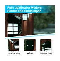 Wall Mount Led Solar Powered Fence And Deck Lights - All-Weather Decorative Set Of 6