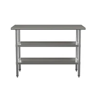 Nsf Certified Stainless Steel 18 Gauge Work Table With 2 Undershelves