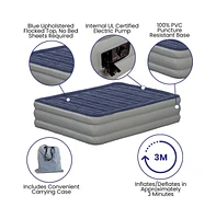 Emma+Oliver 18 Inch Raised Inflatable Air Mattress With Internal Electric Pump