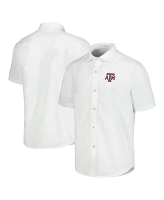 Tommy Bahama Men's White Texas A&M Aggies Coconut Point Palm Vista IslandZone Camp Button-Up Shirt - Am