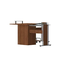 Laminate Corner Desk With Pull-Out Keyboard Tray And Cpu Cart