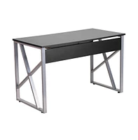 Computer Desk With Pull-Out Keyboard Tray And Cross-Brace Frame