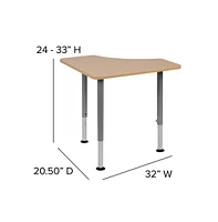 Emma+Oliver Triangular Collaborative Adjustable Student Desk - Home And Classroom