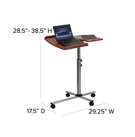 Emma+Oliver Angle And Height Adjustable Mobile Laptop Computer Table With Top