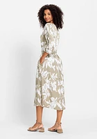 Olsen Women's Long Sleeve Abstract Floral Print Dress