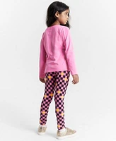 Epic Threads Little Big Girls Checker Flower T Shirt Checkerboard Print Leggings Nia Lace Up Shoes Created For Macys