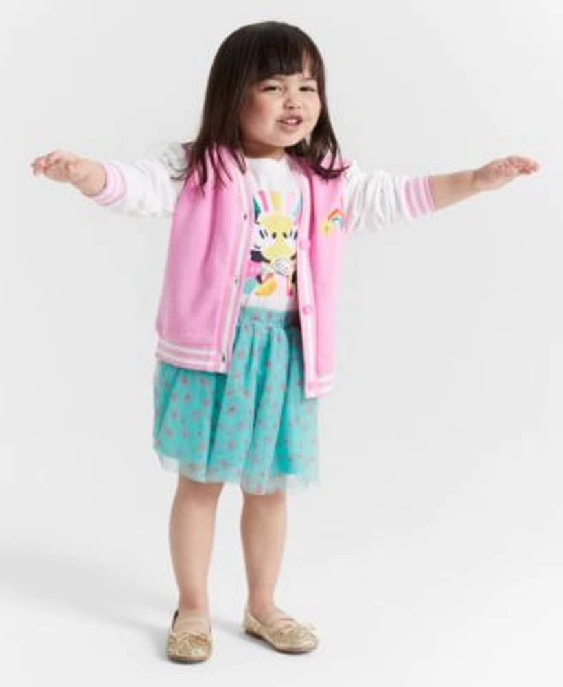 Epic Threads Toddler Girls Varsity Cardigan Minnie Mouse Graphic Tee Tulle Skirt Created For Macys