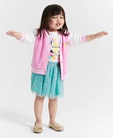 Epic Threads Toddler Girls Varsity Cardigan Minnie Mouse Graphic Tee Tulle Skirt Created For Macys