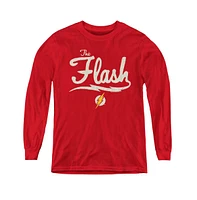 Justice League Boys of America Youth Old School Flash Long Sleeve Sweatshirts