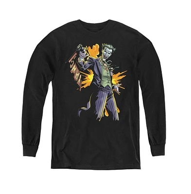 Batman Boys Youth Joker Bang Long Sleeve Sweatshirts