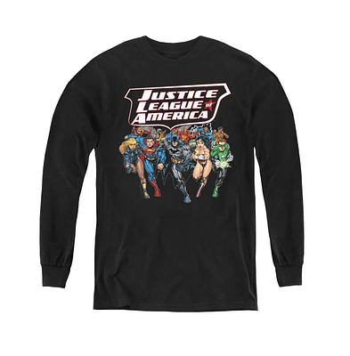 Justice League Boys of America Youth Charging Long Sleeve Sweatshirts