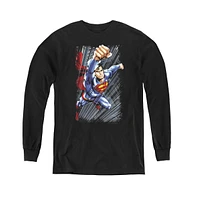 Superman Boys Youth Faster Than Long Sleeve Sweatshirts