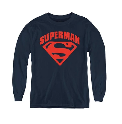 Superman Boys Youth Super Shield Long Sleeve Sweatshirts