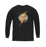 Justice League Boys Movie Youth Flash Logo Long Sleeve Sweatshirts