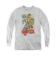 Wonder Woman Boys Youth Ww75 Comic Page Long Sleeve Sweatshirts