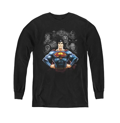Superman Boys Youth Villains Long Sleeve Sweatshirts